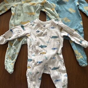 Three Tea Collection Footed Onesies
